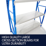 NNEDPE 1 Bay Garage Storage Steel Rack Shelving 1.5m 800kg