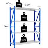 NNEDPE Garage Storage Steel Rack Shelving 2.0m-wide 400kg