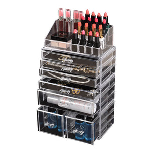 NNEIDS Cosmetic 7 Drawer Makeup Organizer Storage Jewellery Holder Box Acrylic Display