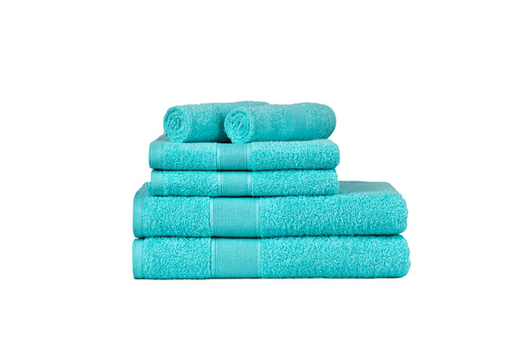 NNEIDS 500GSM 100% Cotton Towel Set -Single Ply carded 6 Pieces -Island Paradise