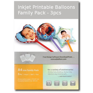 NNEIDS Inkjet Printable Balloons 3pcs (Family Pack)