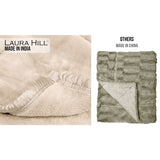 NNEDPE Laura Hill 600GSM Faux Mink Blanket Double-Sided Queen Size - Beige