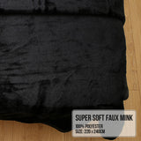 NNEDPE Laura Hill 600GSM Faux Mink Blanket Double-Sided Queen Size - Black
