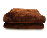 NNEDPE 600GSM Large Double-Sided Faux Mink Blanket - Chocolate