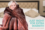 NNEDPE 600GSM Large Double-Sided Faux Mink Blanket - Chocolate