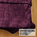 NNEDPE Laura Hill 600GSM Large Double-Sided Faux Mink Blanket - Purple