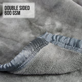 NNEDPE Laura Hill 600GSM Faux Mink Blanket Double-Sided Queen Size - Silver