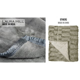 NNEDPE Laura Hill 600GSM Faux Mink Blanket Double-Sided Queen Size - Silver