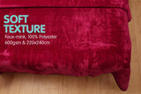 NNEDPE Laura Hill 600GSM Faux Mink Blanket Double-Sided Queen Size - Wine Red
