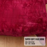 NNEDPE Laura Hill Faux Mink Blanket 800GSM Heavy Double-Sided - Red