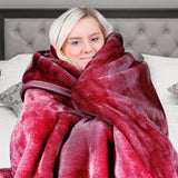 NNEDPE Laura Hill Faux Mink Blanket 800GSM Heavy Double-Sided - Red