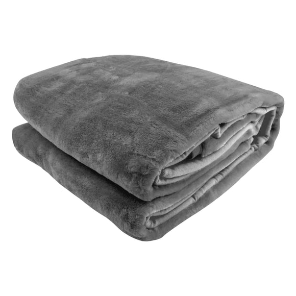 NNEDPE Laura Hill Faux Mink Blanket 800GSM Heavy Double-Sided - Silver