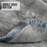 NNEDPE Laura Hill Faux Mink Blanket 800GSM Heavy Double-Sided - Silver