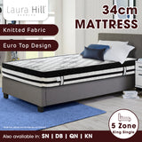 NNEDPE Laura Hill King Single Mattress  with Euro Top - 34cm
