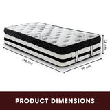 NNEDPE Laura Hill Single Mattress  with Euro Top - 34cm