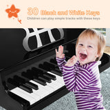 NNECW 30-Key Classic Baby Grand Piano with Bench &amp Music Rack-Black