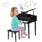 NNECW 30-Key Classic Baby Grand Piano with Bench &amp Music Rack-Black