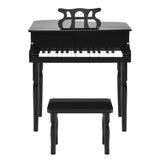 NNECW 30-Key Classic Baby Grand Piano with Bench &amp Music Rack-Black