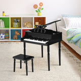 NNECW 30-Key Classic Baby Grand Piano with Bench &amp Music Rack-Black