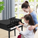NNECW 30-Key Classic Baby Grand Piano with Bench &amp Music Rack-Black
