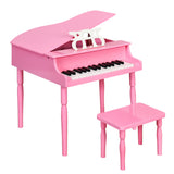 NNECW 30-Key Classic Baby Grand Piano with Bench &amp Music Rack-Pink