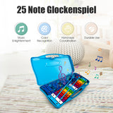 NNECW 25 Note Xylophone with suitcase-like outlook for Kids-Blue