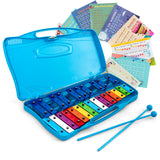 NNECW 25 Note Xylophone with suitcase-like outlook for Kids-Blue