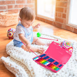 NNECW 25 Note Xylophone with suitcase-like outlook for Kids-Pink