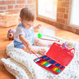 NNECW 25 Note Xylophone with suitcase-like outlook for Kids-Red