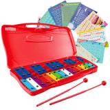 NNECW 25 Note Xylophone with suitcase-like outlook for Kids-Red