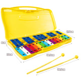 NNECW 25 Note Xylophone with suitcase-like outlook for Kids-Yellow