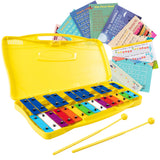 NNECW 25 Note Xylophone with suitcase-like outlook for Kids-Yellow