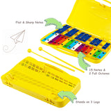 NNECW 25 Note Xylophone with suitcase-like outlook for Kids-Yellow
