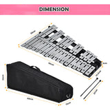 NNECW 30 Note Glockenspiel Xylophone with Wood Base and Metal Keys for Kids