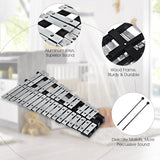NNECW 30 Note Glockenspiel Xylophone with Wood Base and Metal Keys for Kids