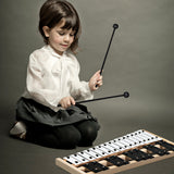 NNECW 27 Notes Glockenspiel Xylophone with Wooden Base for Kids