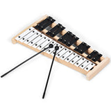NNECW 27 Notes Glockenspiel Xylophone with Wooden Base for Kids