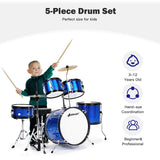 NNECW 5-Piece Junior Drum Set For Kids -Blue