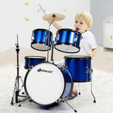 NNECW 5-Piece Junior Drum Set For Kids -Blue