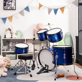 NNECW 5-Piece Junior Drum Set For Kids -Blue