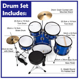NNECW 5-Piece Junior Drum Set For Kids -Blue