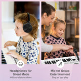 NNECW 61-Key Electric Piano Portable Digital Keyboard with Key Music Stand-White