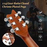 NNECW 104 cm Cutaway Folk Standard Full Size 6 String Guitar for Beginner Adults