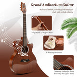 NNECW 104 cm Cutaway Folk Standard Full Size 6 String Guitar for Beginner Adults