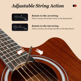 NNECW 104 cm Cutaway Folk Standard Full Size 6 String Guitar for Beginner Adults