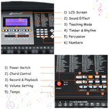 NNECW 61-Key Electric Piano Keyboard with Microphone Headphone