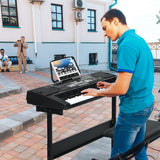 NNECW 61-Key Electric Piano Keyboard with Microphone Headphone