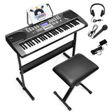 NNECW 61-Key Electric Piano Keyboard with Microphone Headphone