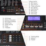 NNECW Electric Piano with 61 Illuminated Keys and Built-in Speakers