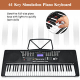 NNECW Electric Piano with 61 Illuminated Keys and Built-in Speakers